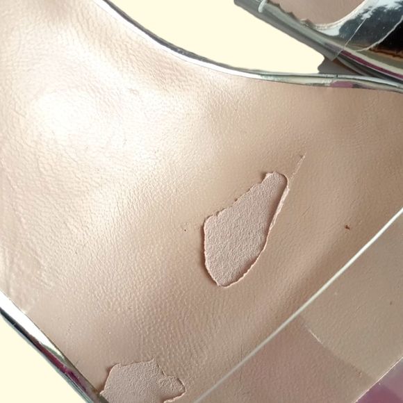 Lala Ikai Evening Shoes Silver with Ankle Straps Sequin Heels NWOTs - Picture 12 of 12